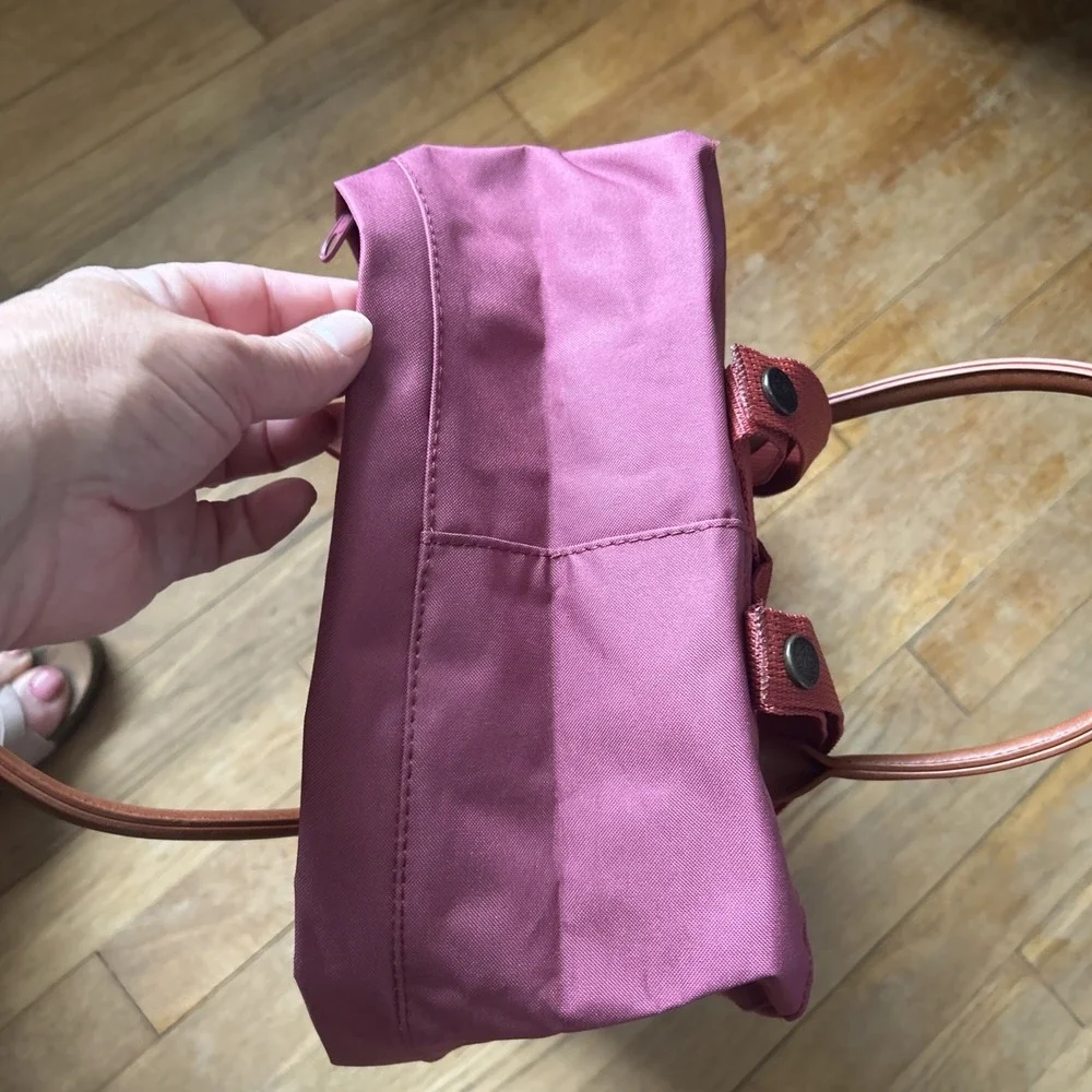 Fjallraven Kanken No. 2 Backpack Plum Burgundy G-1000 Leather Trim Bag